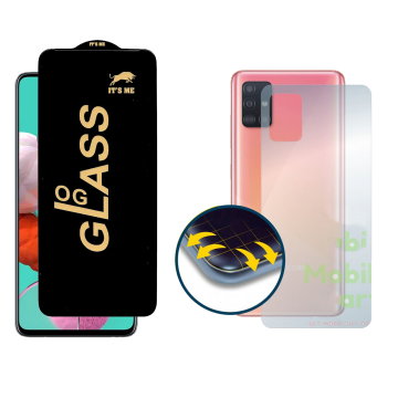 Samsung A51 Combo: OG Glass Screen Protector + Carbon Back Skin - Image 2