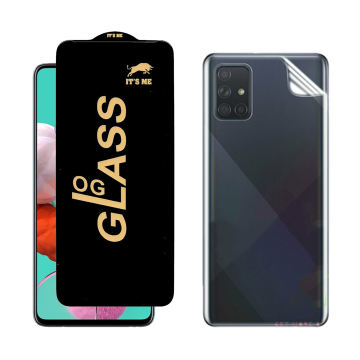 Samsung A51 Protection Pack: OG Glass + Clear Back Jelly Film - Image 2