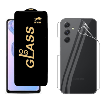 Samsung A54 Protection Pack: OG Glass + Clear Back Jelly Film - Image 2