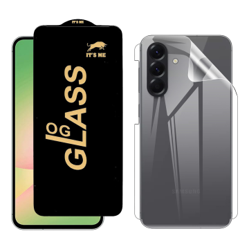 Samsung A56 Protection Pack: OG Glass + Clear Back Jelly Film - Image 2