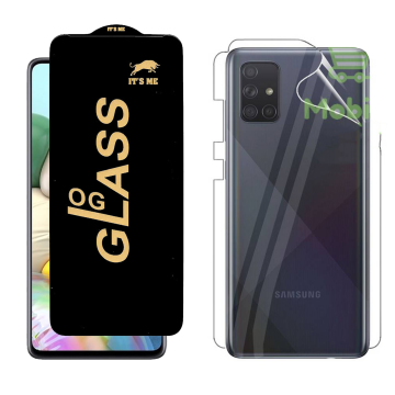 Samsung A71 Protection Pack: OG Glass + Clear Back Jelly Film - Image 2