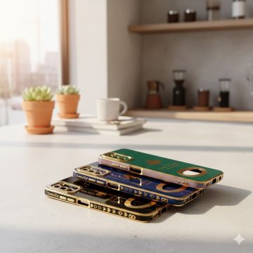 Samsung Galaxy A02s Soft Multi Golden Border Camera Protection Cover - Image 2