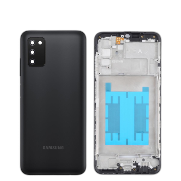 Samsung Galaxy A03s Housing Middle Frame With Side Button and Camera Lens Complete Body Casing Replacement For Galaxy A03s - Black - Image 2