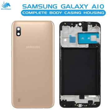 Samsung Galaxy A10 Housing Middle Frame With Side Button and Camera Lens Complete Body Casing Replacement For Galaxy A10 - Golden - Image 2