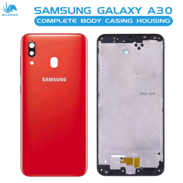 Samsung Galaxy A30 Housing Middle Frame With Side Button and Camera Lens Complete Body Casing Replacement For Galaxy A30 - Red - Image 2