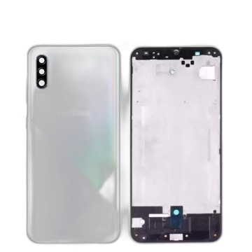 Samsung Galaxy A30s Housing Middle Frame With Side Button and Camera Lens Complete Body Casing Replacement For Galaxy A30s - White - Image 2