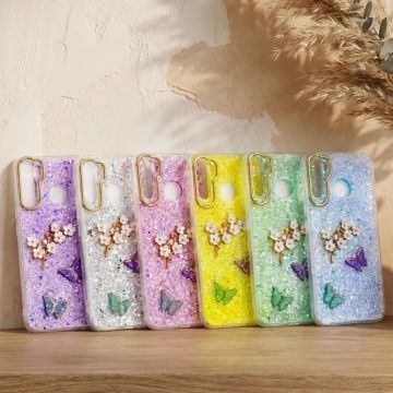 Samsung Galaxy A32 4G Glitter Butterfly Pattern Mobile Cover - Image 2