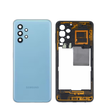 Samsung Galaxy A32 Housing Middle Frame With Side Button and Camera Lens Body Casing Replacement For Galaxy A32 - Blue - Image 2