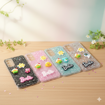 Samsung Galaxy A34 Barbie Fancy Glitter Girls Back Cover Multi Colour Case Stylish Protection - Image 2