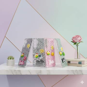 Samsung Galaxy A35 Barbie Fancy Glitter Girls Back Cover Multi Colour Case Stylish Protection - Image 2