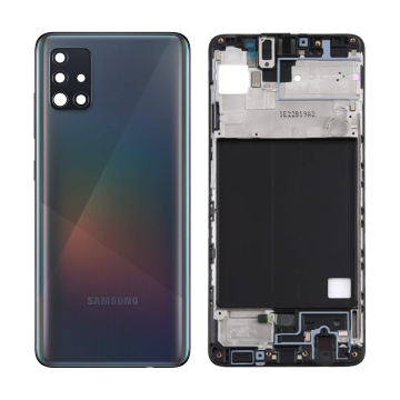 Samsung Galaxy A51 Rear Complete Body Casing Housing With Camera Lens Replacement For Samsung A51 - Black - Image 2