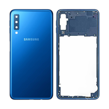 Samsung Galaxy A7 2018 Rear Back Body Casing Housing Replacement Battery Back Door With Side Buttons And Camera Lens For Samsung A7 2018 - Blue - Image 2