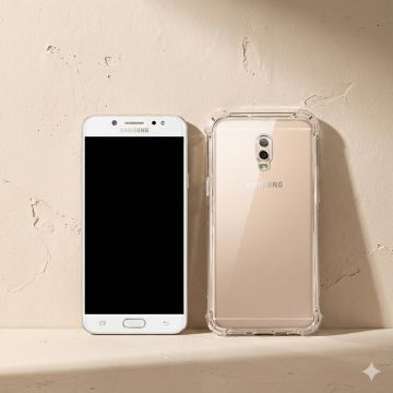 Samsung Galaxy C8 Transparent Crystal Clear Soft Bumper Cover - Image 2