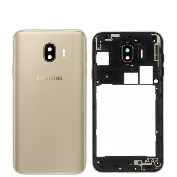 Samsung Galaxy J4 Housing Middle Frame With Side Button and Camera Lens Complete Body Casing Replacement For Galaxy J4 - Golden - Image 2