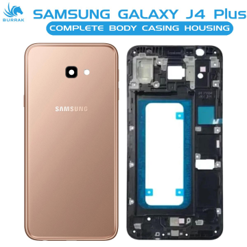 Samsung Galaxy J4 Plus Housing Middle Frame With Side Button and Camera Lens Complete Body Casing Replacement For Galaxy J4 Plus - Golden - Image 2