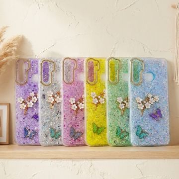 Samsung Galaxy J6 Butterfly Glitter Fancy Mobile Cover - Image 2