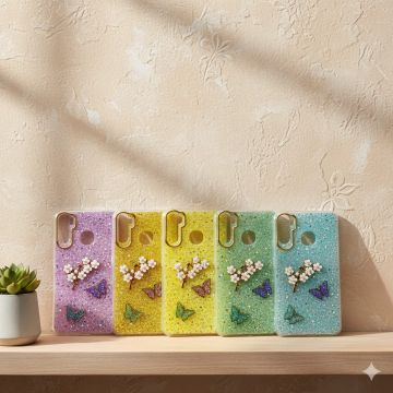 Samsung Galaxy J7 Pro Butterfly Glitter Fancy Mobile Cover