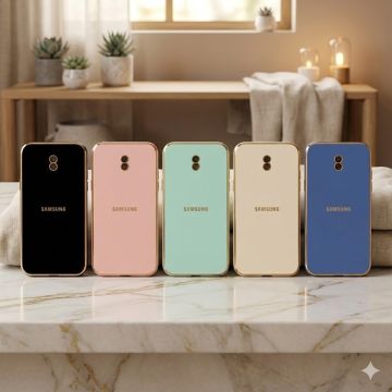 Samsung Galaxy J7 Pro Soft Multi Golden Border Camera Protection Cover - Image 2