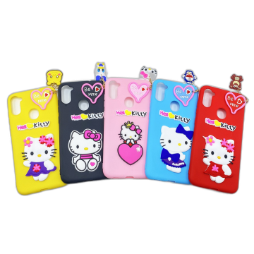 Samsung Galaxy M11 Back Cover Hello Kitty Mickey Mouse Braslate Chain Soft Girls Case Cover For Samsung Galaxy M11
