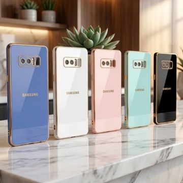 Samsung Galaxy Note 8 Soft Multi Golden Border Camera Protection Cover - Image 2