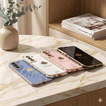 Samsung Galaxy S21 FE Soft Multi Camera Protection Golden Border Mobile Cover - Image 2