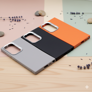 Samsung Galaxy S23 Ultra Soft Matte Silver Camera Style Case