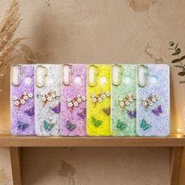 Samsung Galaxy S6 Edge Butterfly Glitter Fancy Mobile Cover - Image 2
