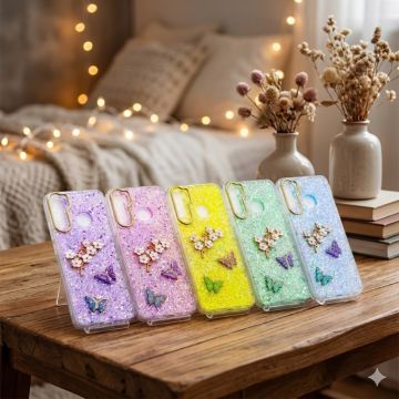 Samsung Galaxy S8 Butterfly Glitter Fancy Mobile Cover