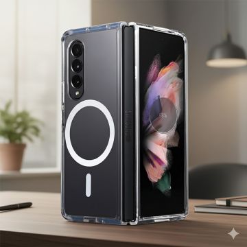 Samsung Galaxy Z Fold 4 Transparent Magnetic Magsafe Cover - Image 2