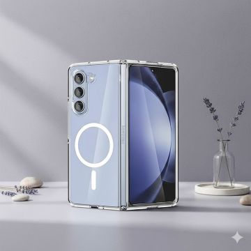 Samsung Galaxy Z Fold 5 Magnatic Magsafe Transparent Mobile Cover - Image 2