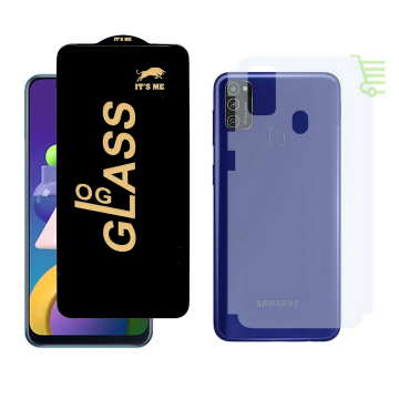Samsung M21 Combo: OG Glass Screen Protector + Carbon Back Skin - Image 2