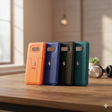 Samsung S8 Plus Multicolour Soft Ferrari Logo Leather Cover