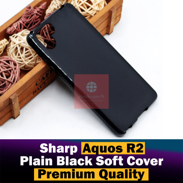 Sharp Aquos R2 Soft Plain Black Case Mobile Cover - Image 2