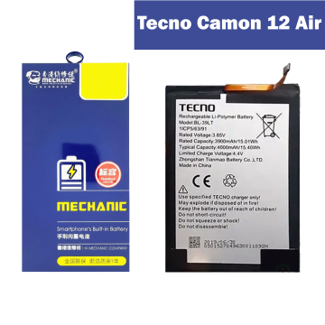 Tecno Camon 12 Air Battery Replacement - Mechanics 4000mAh (BL-39LT) - Image 2