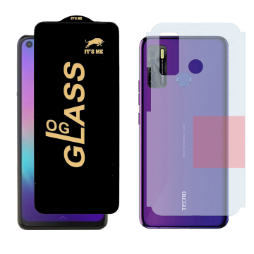 Tecno Camon 15 Combo: OG Glass Screen Protector + Carbon Back Skin - Image 2