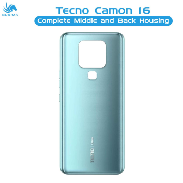 Tecno Camon 16 Housing Middle Frame With Side Button and Camera Lens Body Casing Replacement For Camon 16 - Blue - Image 2