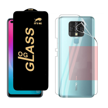 Tecno Camon 16 Protection Pack: OG Glass + Clear Back Jelly Film - Image 2
