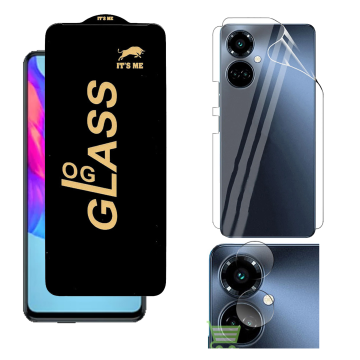 Tecno Camon 19 360¬∞ Clear Kit: OG Glass + Back Jelly Camera Guard - Image 2