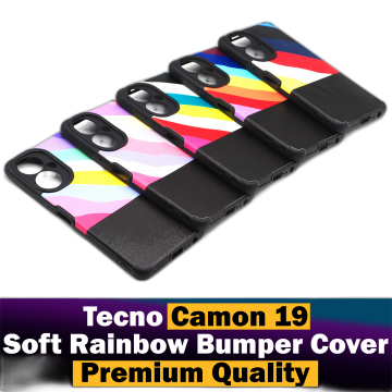 Tecno Camon 19 Back Cover Rainbow Bumper Camera Protection Cover - Image 2