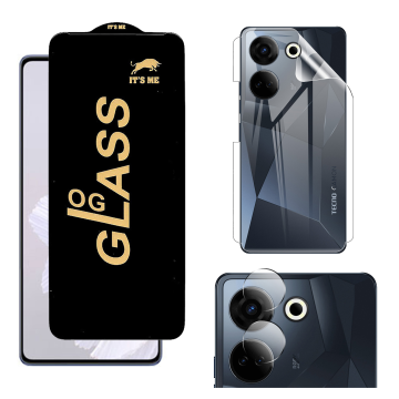 Tecno Camon 20 360¬∞ Clear Kit: OG Glass + Back Jelly Camera Guard - Image 2