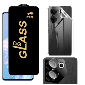 Tecno Camon 20 Pro 360¬∞ Clear Kit: OG Glass + Back Jelly Camera Guard - Image 2