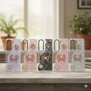 Tecno Camon 40 Pro Glitter Butterfly Stone Mobile Cover - Image 2