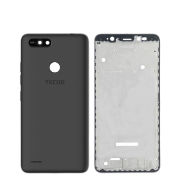 Tecno Pop 2F Housing Middle Frame With Side Button and Camera Lens Complete Body Casing Replacement For Pop 2F - Black - Image 2