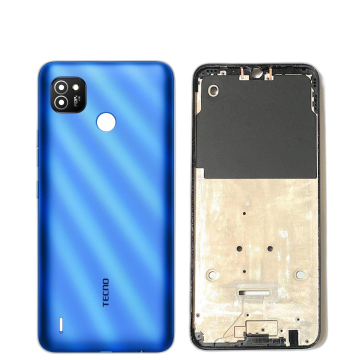 Tecno Pop 4 Lite Housing Middle Frame With Side Button and Camera Lens Complete Body Casing Replacement For Pop 4 Lite - Blue - Image 2