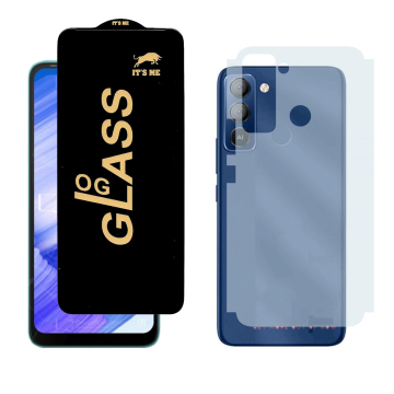 Tecno Pop 5 Lite Combo: OG Glass Screen Protector + Carbon Back Skin - Image 2
