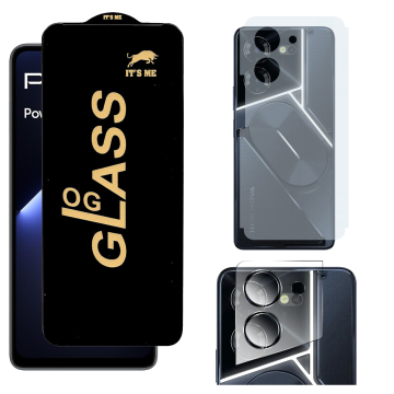 Tecno Pova 5 Pro 3-in-1 Kit: OG Glass + Carbon Back Camera Protector - Image 2
