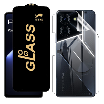 Tecno Pova 5 Pro Protection Pack: OG Glass + Clear Back Jelly Film - Image 2