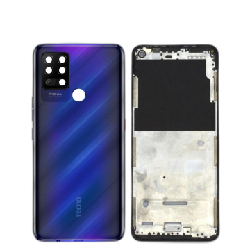 Tecno Pova Housing Middle Frame With Side Button and Camera Lens Complete Body Casing Replacement For Pova - Blue - Image 2