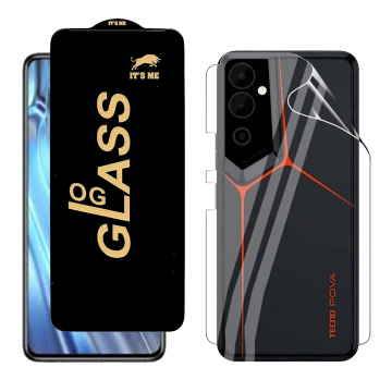 Tecno Pova Neo 2 Protection Pack: OG Glass + Clear Back Jelly Film - Image 2
