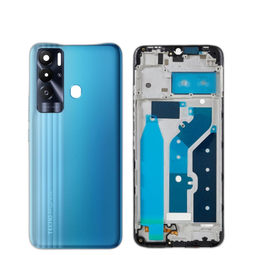Tecno Pova Neo Housing Middle Frame With Side Button and Camera Lens Complete Body Casing Replacement For Pova Neo - Blue - Image 2